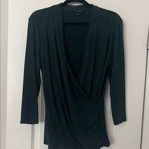 Hunter Green Drape Front Top